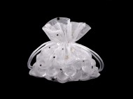 Dárkový pytlík hvězda 10x13 cm tylový 1 bílá, 1 ks - zvětšit obrázek